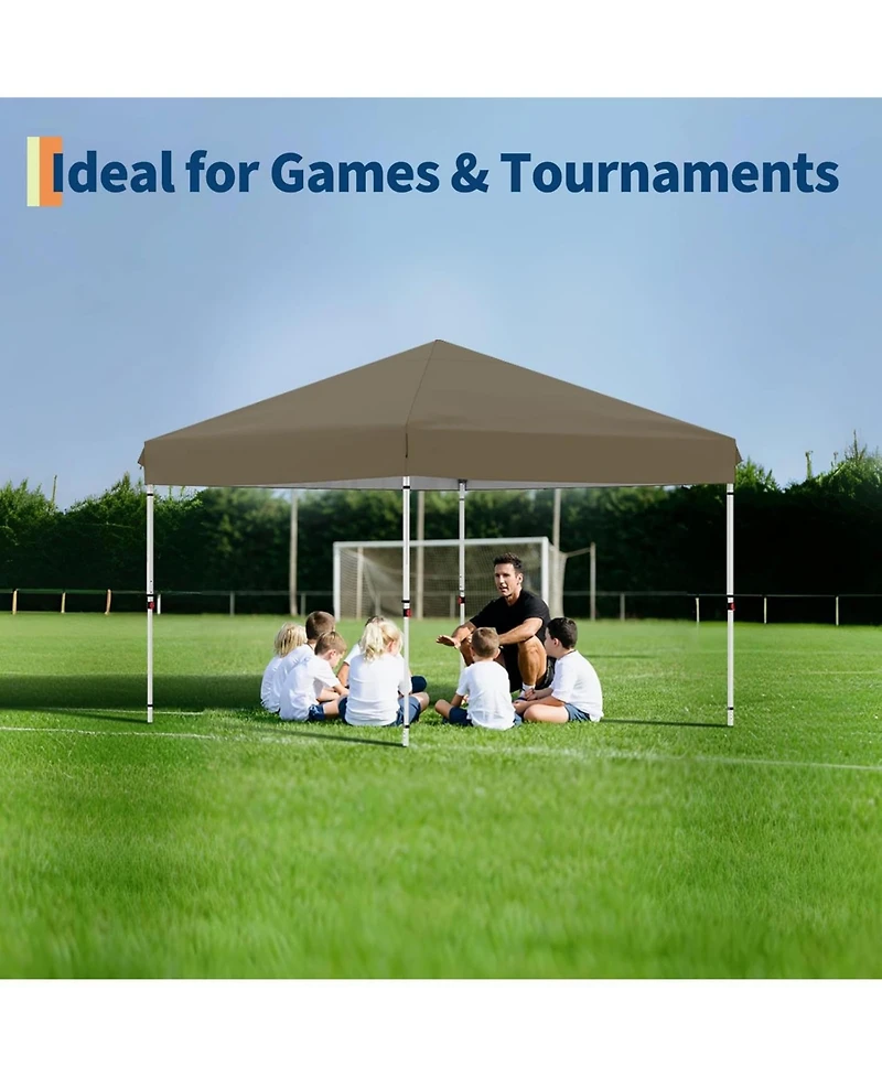 gaomon commercial pop-up tent, 3 level height adjustable, wheeled carry bag, portable for patio, garden, and beach