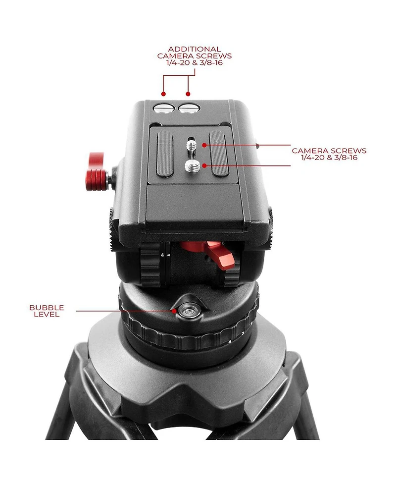 Shape Pro Video 3-Section Carbon Fiber Tripod with Fluid Head, 33 lbs