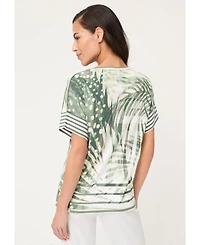 Olsen Women's Abstract Palm Print T-Shirt