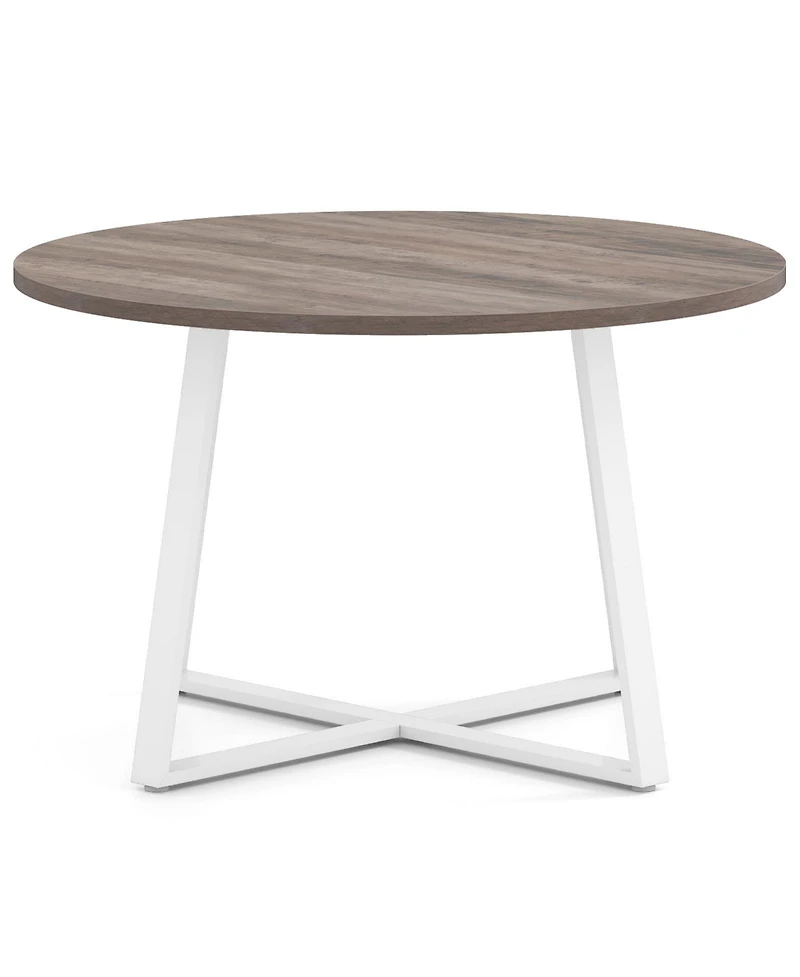 Gouun 47 in Round Dining Table with X-Shaped Base and Thickened Tabletop