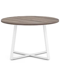 Gouun 47 in Round Dining Table with X-Shaped Base and Thickened Tabletop