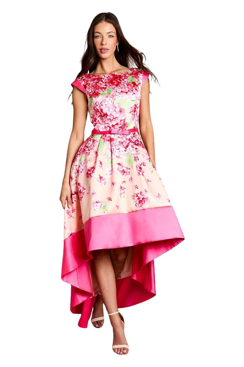 Coast Women's Twill Hi-lo Floral Printed Midi Dress