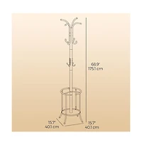 Slickblue Freestanding Metal Coat Rack with Umbrella Holder for Hallway