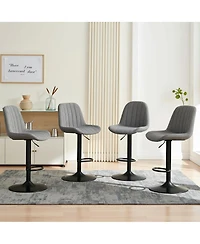 flynama Swivel Adjustable Bar Stools Set of 2, Soft Knit Fabric