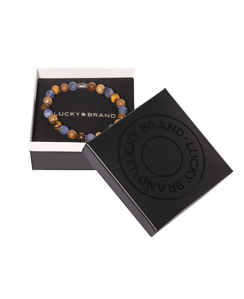 Lucky Brand Sodalite, Picture Jasper and Tigers Eye Beaded Elastic Bracelet