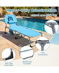 Sugift Folding Tanning Chair with Face and Arm Holes