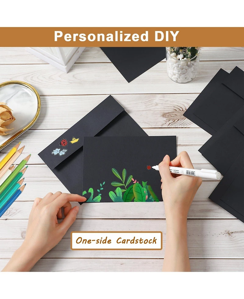 Gnuadz Greeting Cards Envelopes Single Panel Cardstock Printable Self Seal Diy Invitations