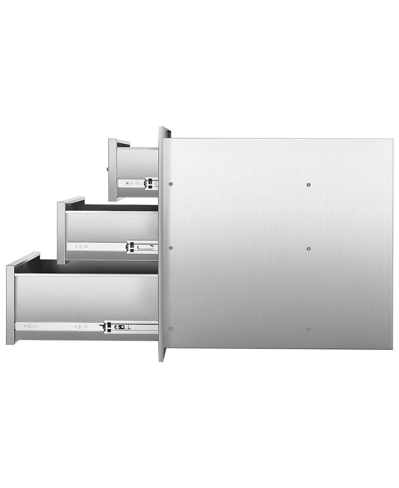 Sugift Triple-Access Stainless Steel Outdoor Kitchen Drawers 18.11in W x 23.23in D x 23.23in H