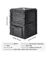 Sugift Outdoor Compost Bin 80 Gal Bpa Free with Sliding Door and Ventilation