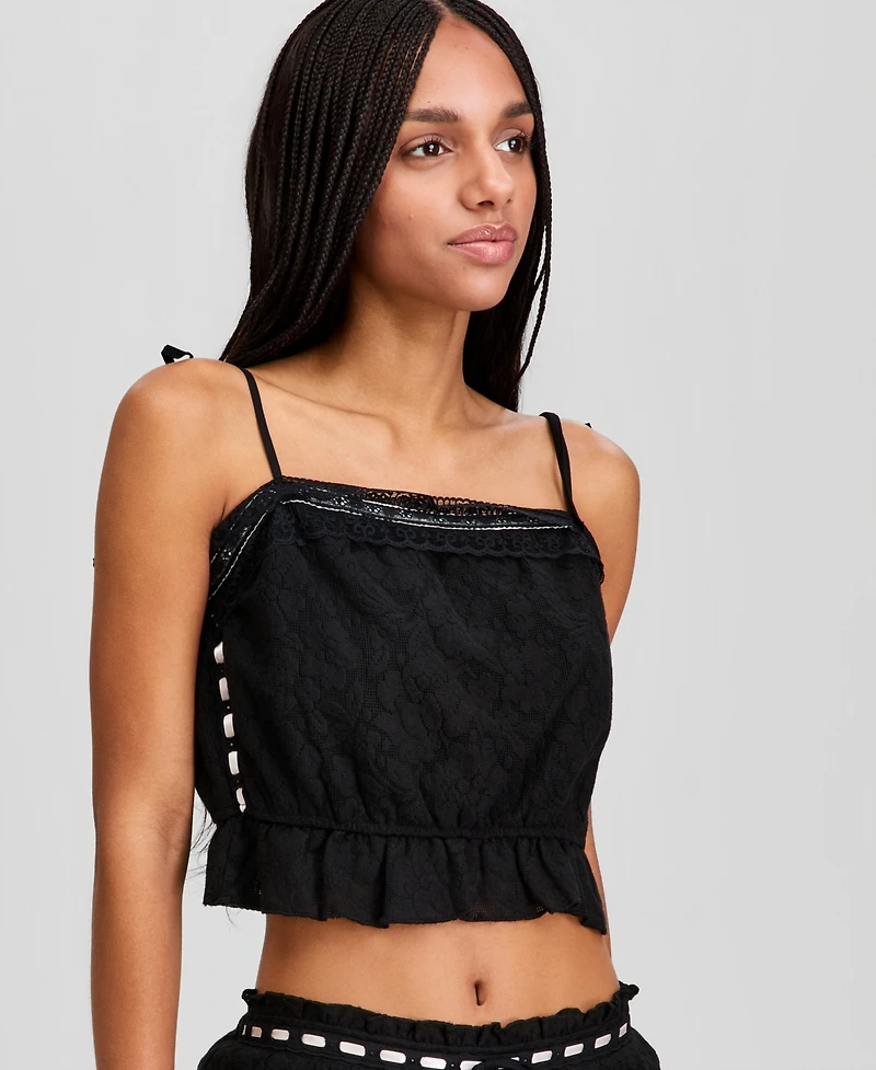 And Now This Women's Ribbon Trim Lace Tank, Macy's Exclusive