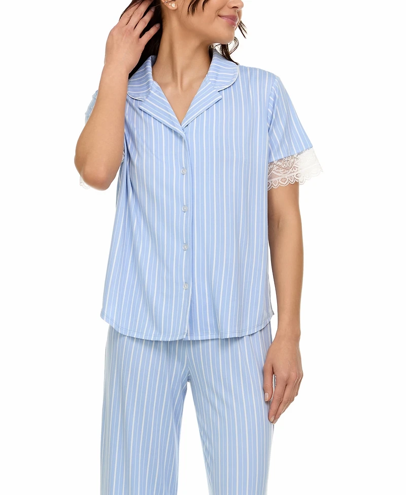 Flora by Nikrooz Women's Janelle Notch Top and Capri Pajama Set