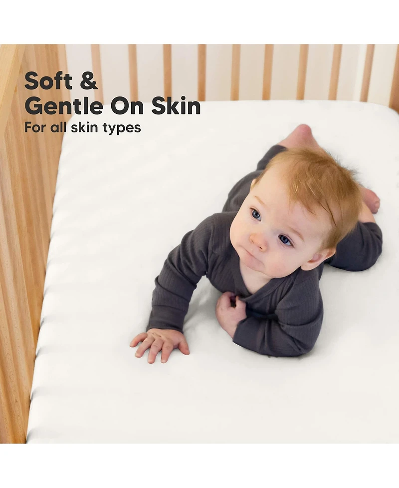 KeaBabies 2pk Soothe Fitted Crib Sheets Neutral, Baby Sheets, Fits Standard Nursery Mattress