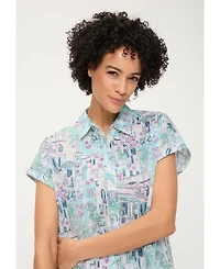 Olsen Women's Italian Villa Print Shirt