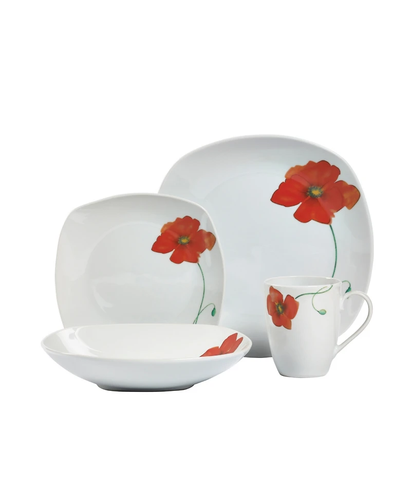 Tabletops Unlimited Poppy 16-Pc. Set, Service for 4