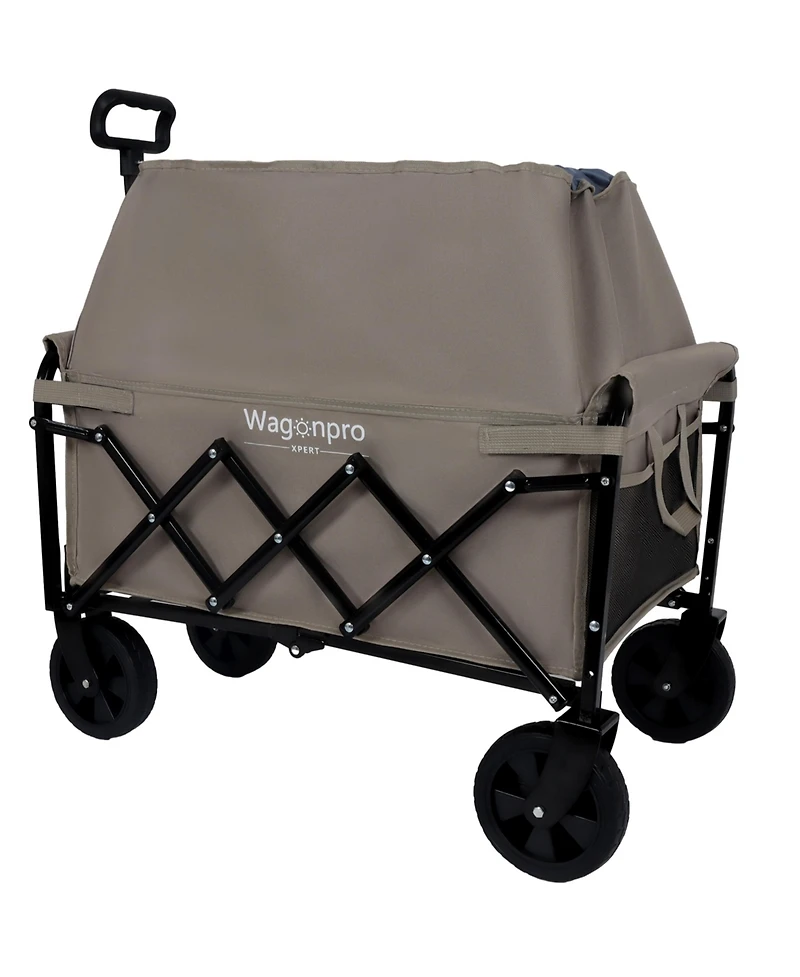 Mondawe Expandable Dual-Layer Storage Wagon Utility Carts w/ 225LBS Capacity, 360degree(s) All-Terrain Wheels