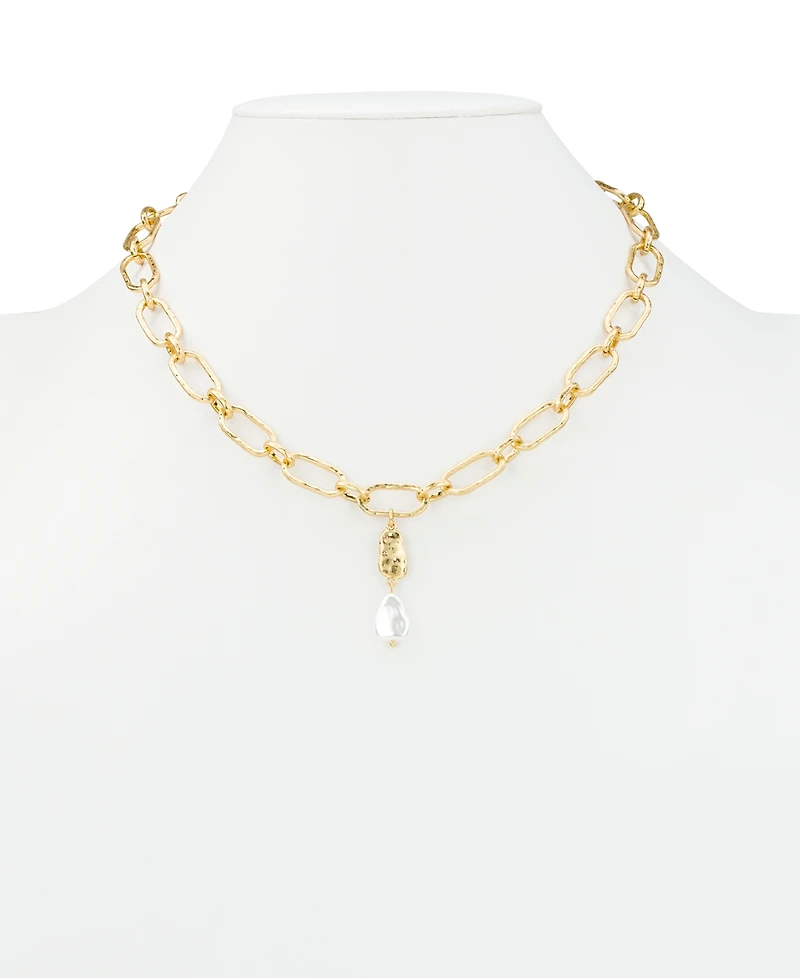 Patricia Nash Hammered Ring Collection Open Link Y Necklace