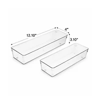 Sorbus Clear Drawer Organizer 2 Piece Set - high-quality durable organize the office, kitchen, bathroom, and more Bpa-free