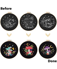 Gnuadz 3 Pack Embroidery Kit Adults Beginners Hoop Thread Guide Diy