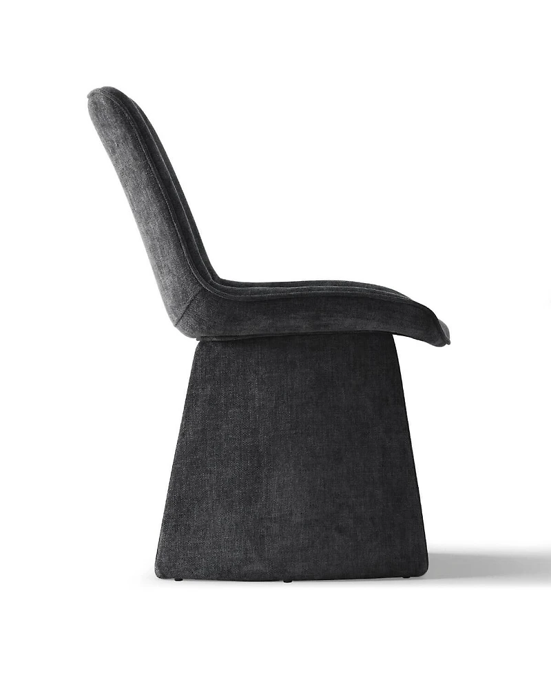Maison Boucle Modern Upholstered Dining Chairs Set of 2, Curved Back, Armless