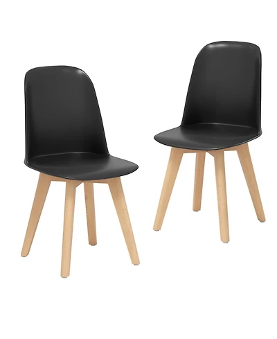 Slickblue Dining Chairs Set of 2 with Beech Wood Legs and Ergonomic Tilt Back Support