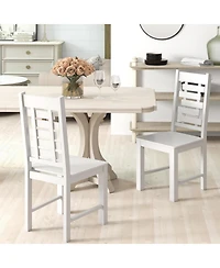 Slickblue Kitchen Dining Chair Set of 2 in Solid Rubber Wood, Durable Wooden Chairs