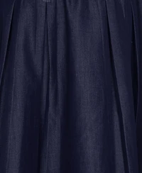 Modenaire Women's High-Waist Pleated A-Line Midi Skirt
