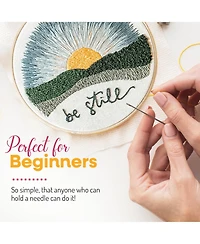 Gnuadz Embroidery Kit Beginners Adults Hoop Thread Be Still