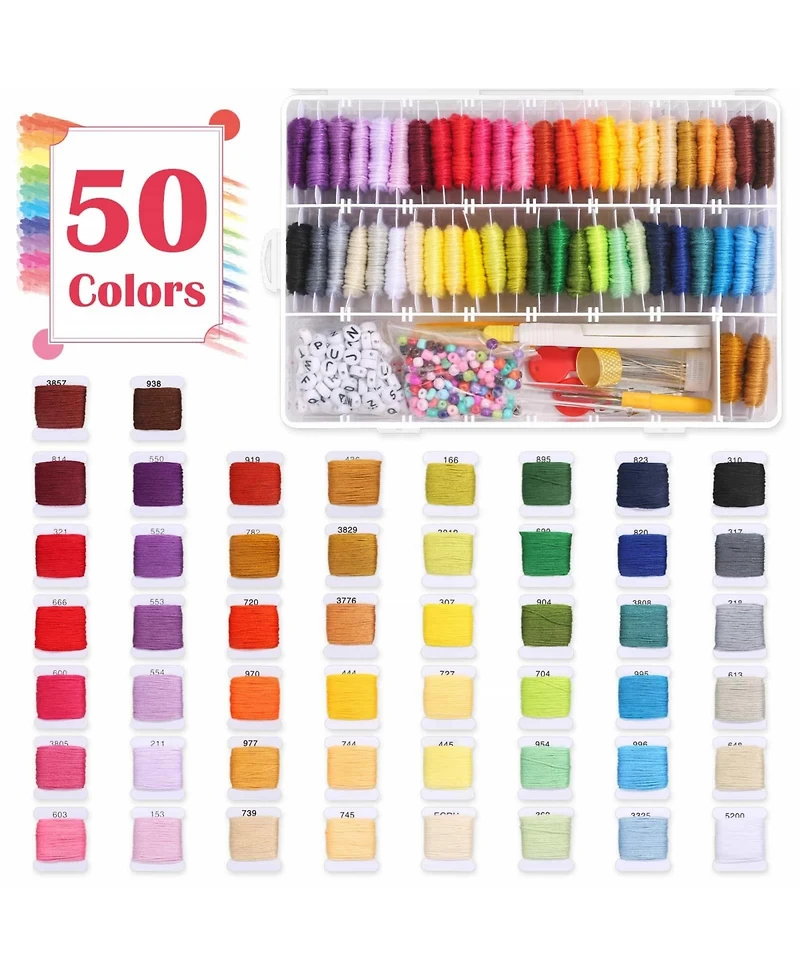 Gnuadz 488pieces String Bracelet Making Kit Embroidery Floss Beads Tools