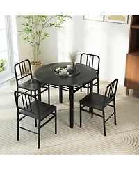 Slickblue Modern 5 Piece Round Dining Table Set with Storage Shelf