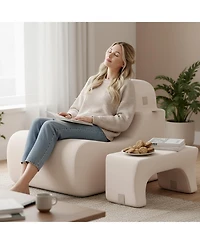Gouun Ergonomic Floor Chair Lazy Sofa with Detachable Headrest