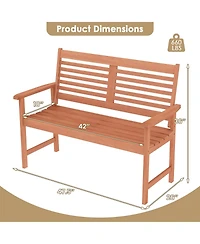 Gouun 26-Inch Solid Wood Garden Park Bench 2-Person