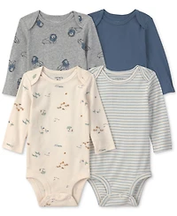 Carter's Baby Boys' Lion Print Long-Sleeve Bodysuits, 4-Pack