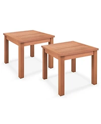 Gymax Outdoor Adirondack Side Table Square End Table Slatted Tabletop
