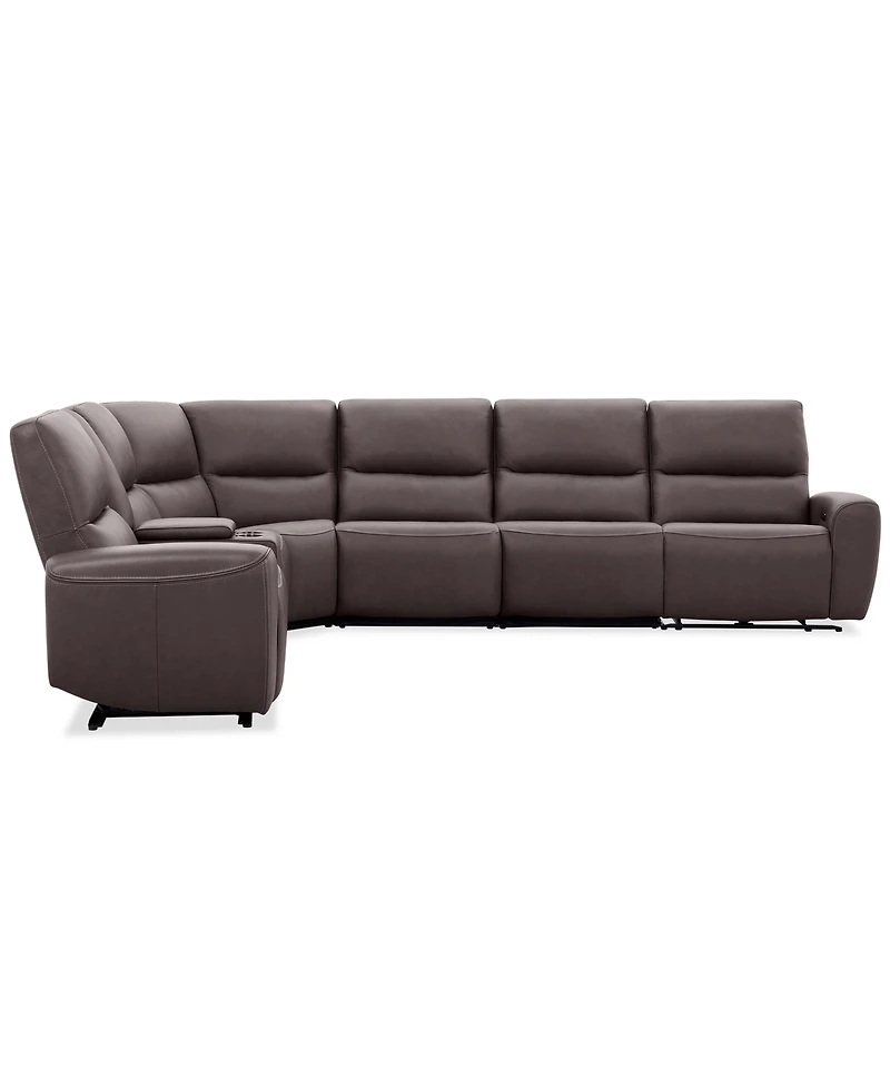 Symond 7-Piece Leather 3 Power Motion Sectional Sofa