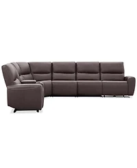 Symond 7-Piece Leather 3 Power Motion Sectional Sofa