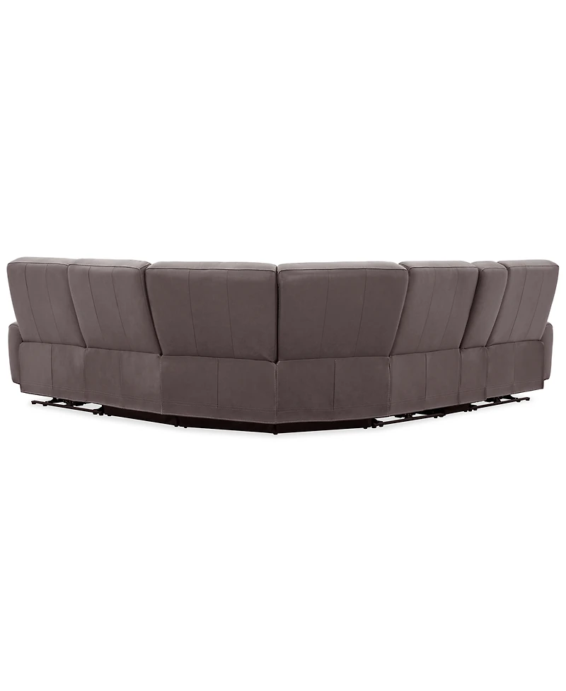 Symond 6-Piece Leather 3 Power Motion L-Shape Sectional Sofa