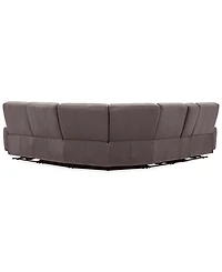 Symond 6-Piece Leather 3 Power Motion L-Shape Sectional Sofa