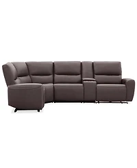 Symond 5-Piece Leather 2 Power Motion Sectional Sofa