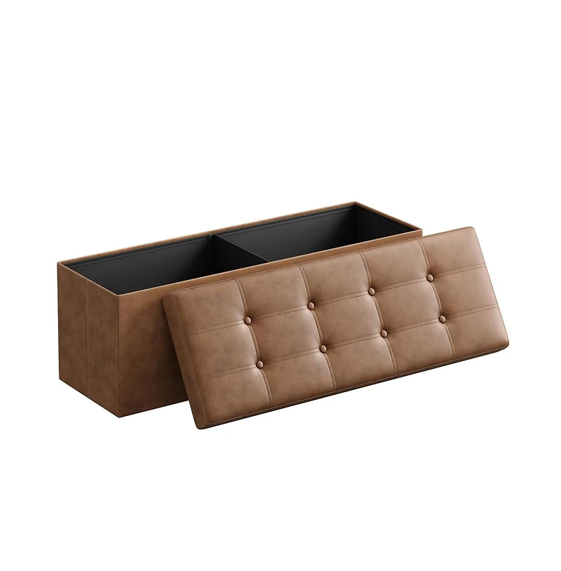 Modern 43 Inch Folding Storage Bench Ottoman for Home Use