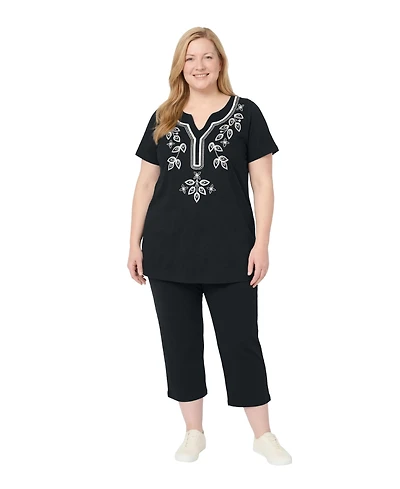 Woman Within Plus Printed Tunic And Capri Set