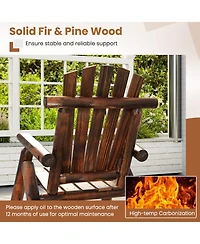 Gouun Patio Rocking Chair Fir Wood with High Backrest