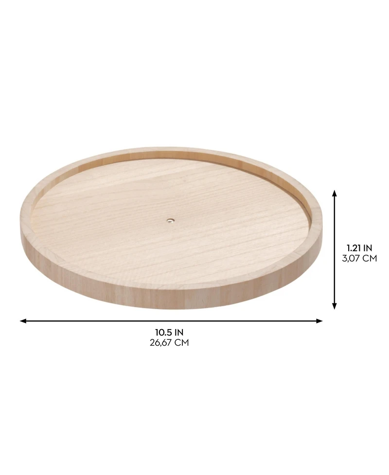 iDesign Set of 3 Round 10.5-Inch Paulownia Wood Lazy Susan Turntable