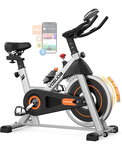 Fed Fitness Magnetic 1.0 Indoor Cycling Bike, Quiet Magnetic Resistance, 300lb Capacity, Smooth Home Exercise Bike with App and Tablet Mount
