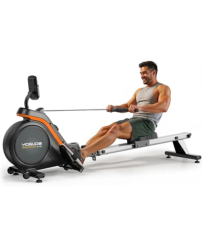 Fed Fitness Pro Max Magnetic Rowing Machine, Enhanced Magnetic Resistance, Bluetooth and App Supported, Comfortable Seat Cushion