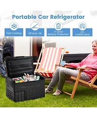 Gouun 12V Portable Car Refrigerator 23 Qt with Touch Panel, Removable Divider and Compressor Cooling