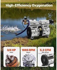 Sugift Pond Aerator, 550W Power, 5.2CFM for Up to 3 Acre Lake, Includes Compressor