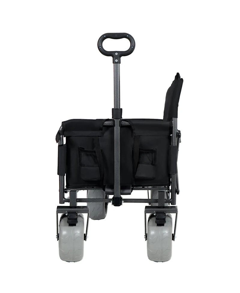 Mondawe 3-in-1 Convertible Folding Storage Wagon Utility Carts - Bench Seat with 180 Littre Capacity, All-Terrain Wheels