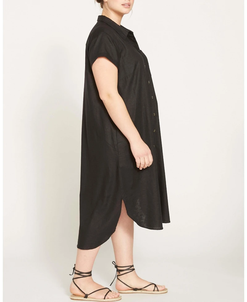 Universal Standard Plus Louvre Bow Back Linen Dress