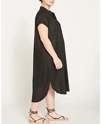Universal Standard Plus Louvre Bow Back Linen Dress