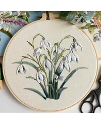 Gnuadz Embroidery Kit Adults Beginners Floral Pattern Hoops Floss Tools